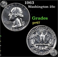 1963 Washington 25c Grades GEM++ Proof
