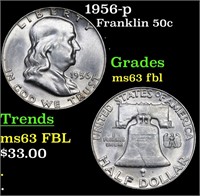 1956-p Franklin 50c Grades Select Unc FBL
