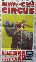 Clyde Beatty & Cole Bros Circus Poster Raleigh NC