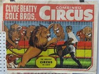 Clyde Beatty Cole Bros Circus Lion Tamer Poster