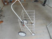Large Metal Grocery Cart & Fold Up Lawnchair