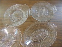 5 Antique Pattern Glass Platters