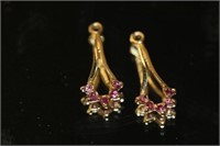 14 K Yellow Gold Ruby Earring Jackets