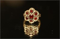 10K Yellow Gold Garnet Ring