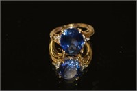 Yellow Gold  Sapphire & Diamond Ring