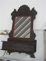 antique Victorian wall box with mirror