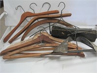 group of vintage clothes hangers