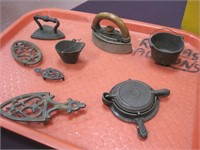 cast iron toys / minis sad iron  waffle maker ....