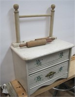 Doll dresser and 2 toy rolling pins
