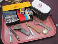 Kodak instamatic/camera bag/2 razors ...