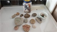 Assorted rocks, few marbles