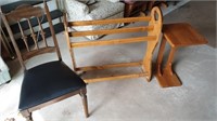 Wood chair, wood 3 quilt rack,and wood telephone
