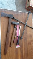 Large 4 way vintage axe and misc tools