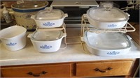 4 piece Corning casserole dishes with lids and