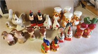 11 pair of salt and pepper shakers, most marked