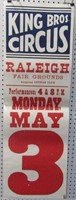 King Bros Circus Poster Raleigh NC Fair Grounds