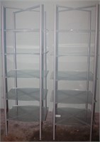 Two Folding Shelving Merchandising Display Racks