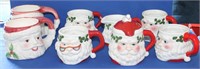 Santa Claus Cream & Sugar with Cups