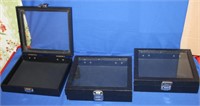 Set of 3 Glass Jewelry Cases