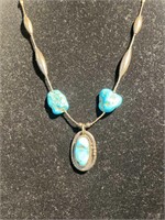 Vintage Southwest turquoise and silver necklace