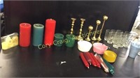 Assorted candles, Sets of candle holders, Set of