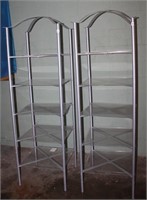 Two Folding Shelving Merchandising Display Racks