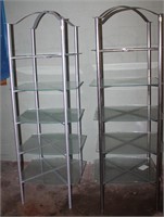 Two Folding Shelving Merchandising Display Racks