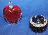 Ruby Heart Perfume Bottle & Zimmerman Paperweights