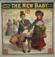 1907 The New Baby 6 Sheet Vaudeville Linen Poster