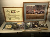 Civil War books with a Re-enactment photo, and a