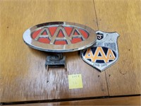 AAA License Plate Topper and Badge