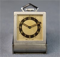 Art Deco Black & White Lacquer Travel Clock