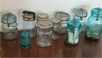 Box of canning jars and insulator including HW