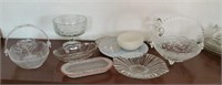 Box of mostly cleared glass including baskets