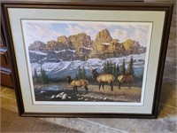 Artist sign print of elk - Rocky mountain elk