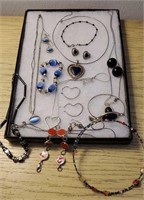 Group of necklaces and earrings