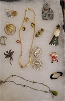 Group of miscellaneous jewelry including Santa