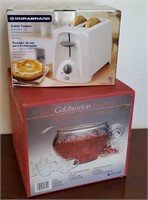 Brand new toaster and punch bowl set