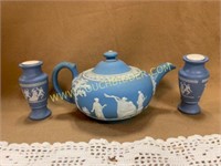 Wedgwood blue Jasperware teapot and more