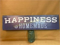 Happiness is Homemade embossed tin farmhouse sign