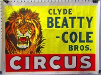 Clyde Beatty Cole Bros Circus 4 Color Poster
