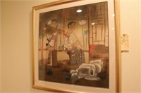 Large Asian Artwork framed
