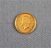 1851 Liberty Head Gold Dollar Coin ($1)