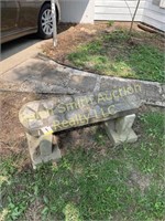 Concrete stone bench