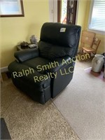 Black recliner - damaged from cat