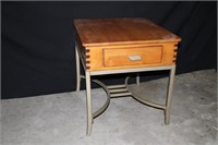 Single Drawer Side table with metal base