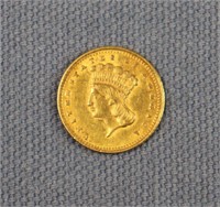 1861 Indian Princess Gold Dollar Coin ($1)