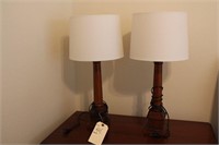 Pair of cute wood table lamps