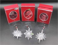 3 Waterford Snow Stars Ornaments