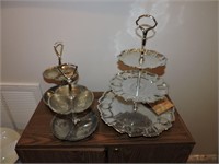 Vintage Collection of Tiered Serving Trays